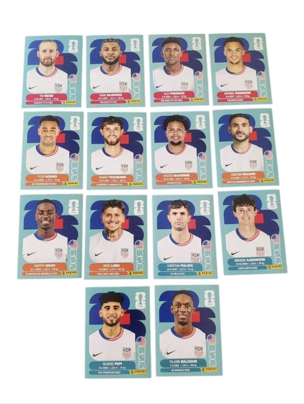 Panini Fifa World Cup 2026 Team United States Latin American Stickers Lot 14